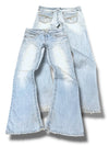 Vintage Y2K lavtaljede bootcut-jeans med svajer til kvinder (L)
