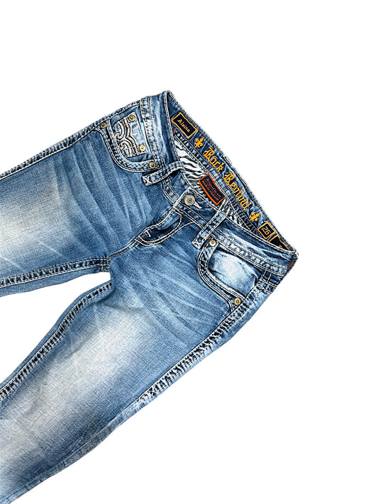 Vintage Rock Revival Y2K Low Waist Bootcut Damenjeans (S)