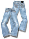 Vintage Miss Me Y2K Low Waist Bootcut Damenjeans (XS)