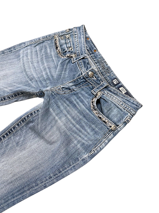 Vintage Miss Me Y2K Low Waist Bootcut Damenjeans (M)