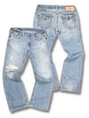 Vintage True Religion Y2K Baggy Jeans „Ricky Super T“ (XL) – Vorder- und Rückansicht