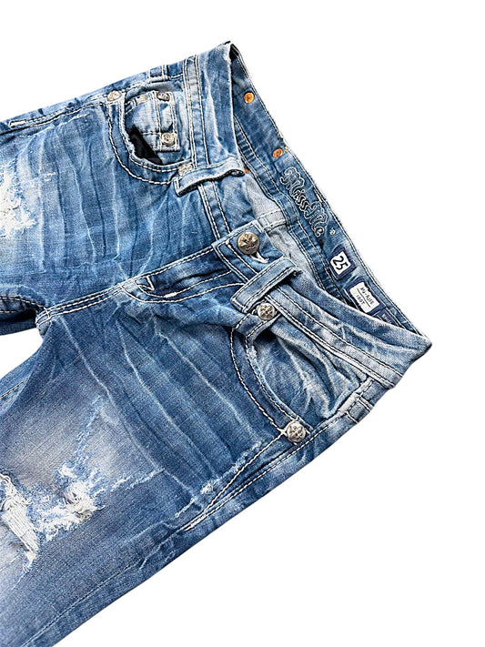 Vintage Miss Me Y2K Low Waist Bootcut Damenjeans (S)
