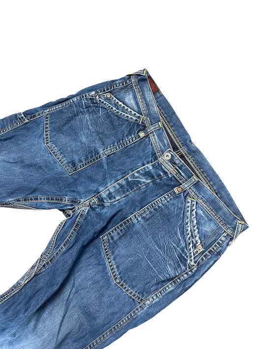 Vintage Evisu Y2K Flared Jeans (M) – Detailaufnahme 1