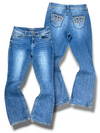 Vintage Embroidery Y2K Flared Damenjeans (L)