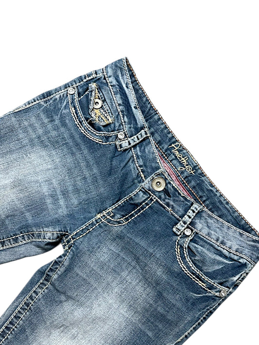 Vintage Amethyst Y2K Low Waist Bootcut / Flared Damenjeans (M)