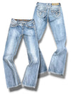 Vintage Rock Revival Y2K Low Waist Bootcut Damenjeans (S)