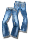 Vintage Rock Revival Y2K Low Waist Bootcut Damenjeans (M)