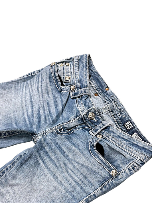 Vintage Miss Me Y2K Low Waist Bootcut Damenjeans (S)