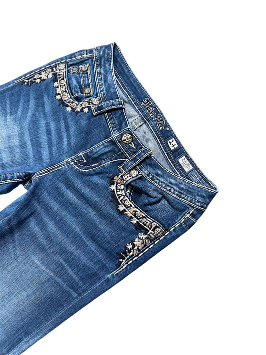 Vintage Miss Me Y2K Low Waist Bootcut Damenjeans (S)