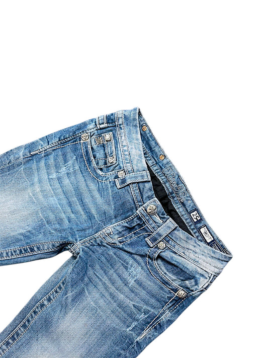 Vintage Miss Me Y2K Low Waist Bootcut Damenjeans (XS)
