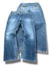 Vintage Embroidery Y2K Low Waist Bootcut / Flared Damenjeans (M)