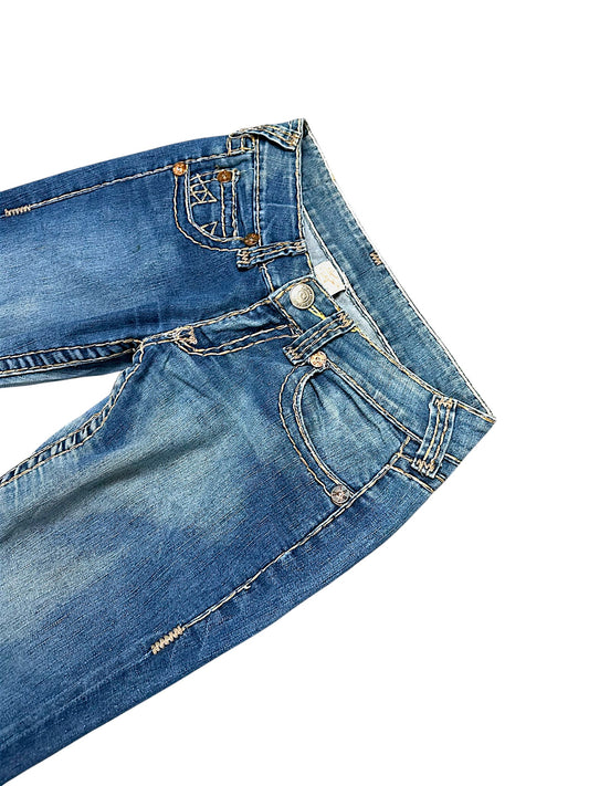 Vintage True Religion Y2K Low Waist Bootcut Damenjeans (M)