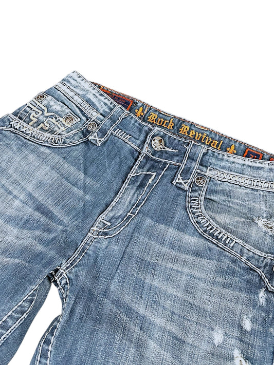 Vintage Rock Revival Y2K Baggy Jeans (M)