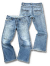 Vintage Diesel Y2K Flared Jeans (S) – Vorder- und Rückansicht