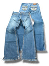 Vintage broderi Y2K lavtaljede bootcut / svajer damejeans (L)