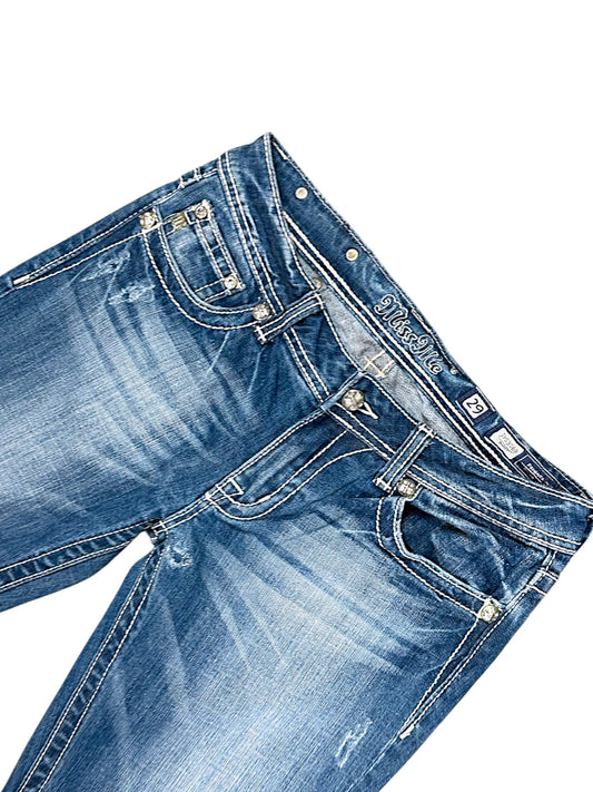 Vintage Miss Me Low Waist Y2K Bootcut / Flared Damenjeans (L)