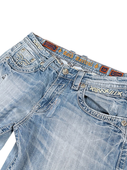 Vintage Rock Revival Y2K Baggy Jeans (L)