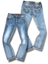 Vintage Rock Revival Y2K Low Waist Bootcut Damenjeans (L)