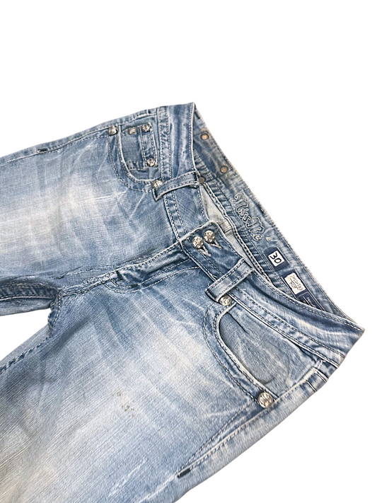Vintage Miss Me Y2K Low Waist Bootcut Damenjeans (L)