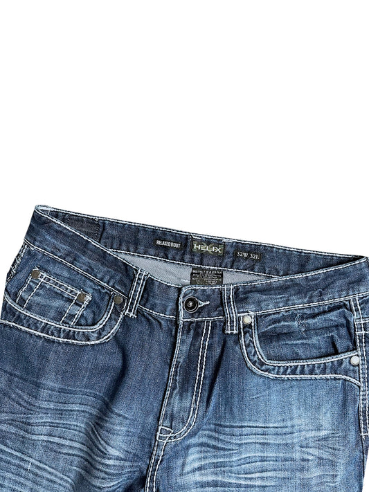 Vintage Helix Y2K Low Waist Bootcut / Flared Damenjeans (XL)