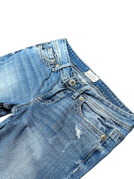 Vintage Embroidery Y2K Low Waist Bootcut / Flared Damenjeans (S)