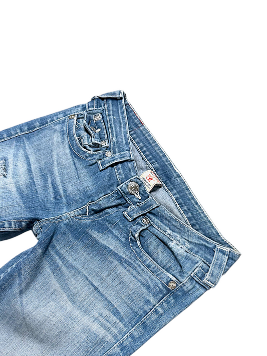 Vintage True Religion Y2K Low Waist Flared Damenjeans (L)