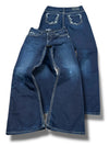 Vintage Silver Y2K Low Waist Bootcut / Flared Damenjeans (L)