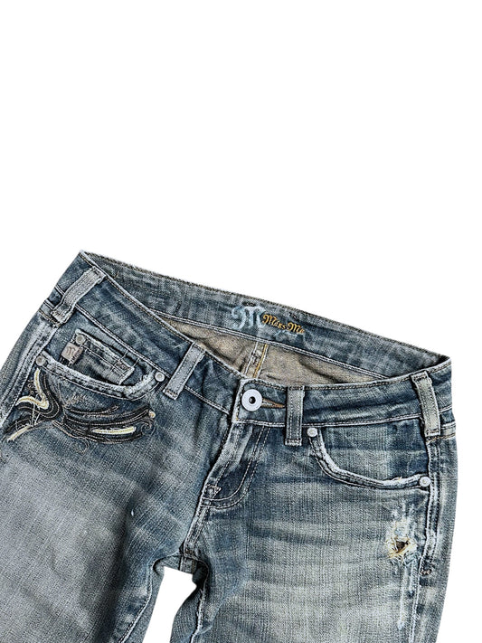 Vintage Miss Me Y2K Low Waist Bootcut / Flared Damenjeans (S)