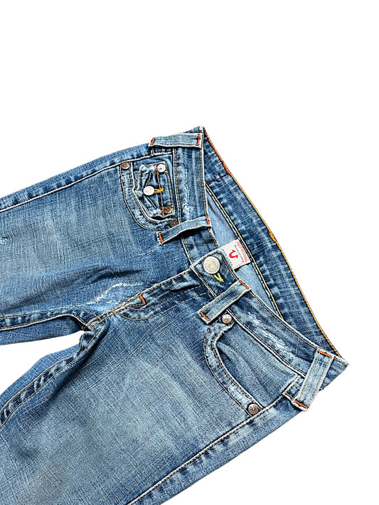 Vintage True Religion Y2K Low Waist Bootcut Damenjeans (M)