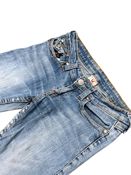 Vintage True Religion Y2K Low Waist Bootcut Damenjeans (S)