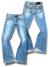 Vintage Miss Me Y2K Low Waist Bootcut Damenjeans (S)