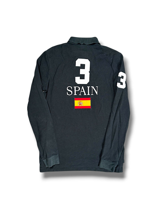 Vintage Ralph Lauren Y2K „Spain“ Langarm-Polo (M) – Rückansicht