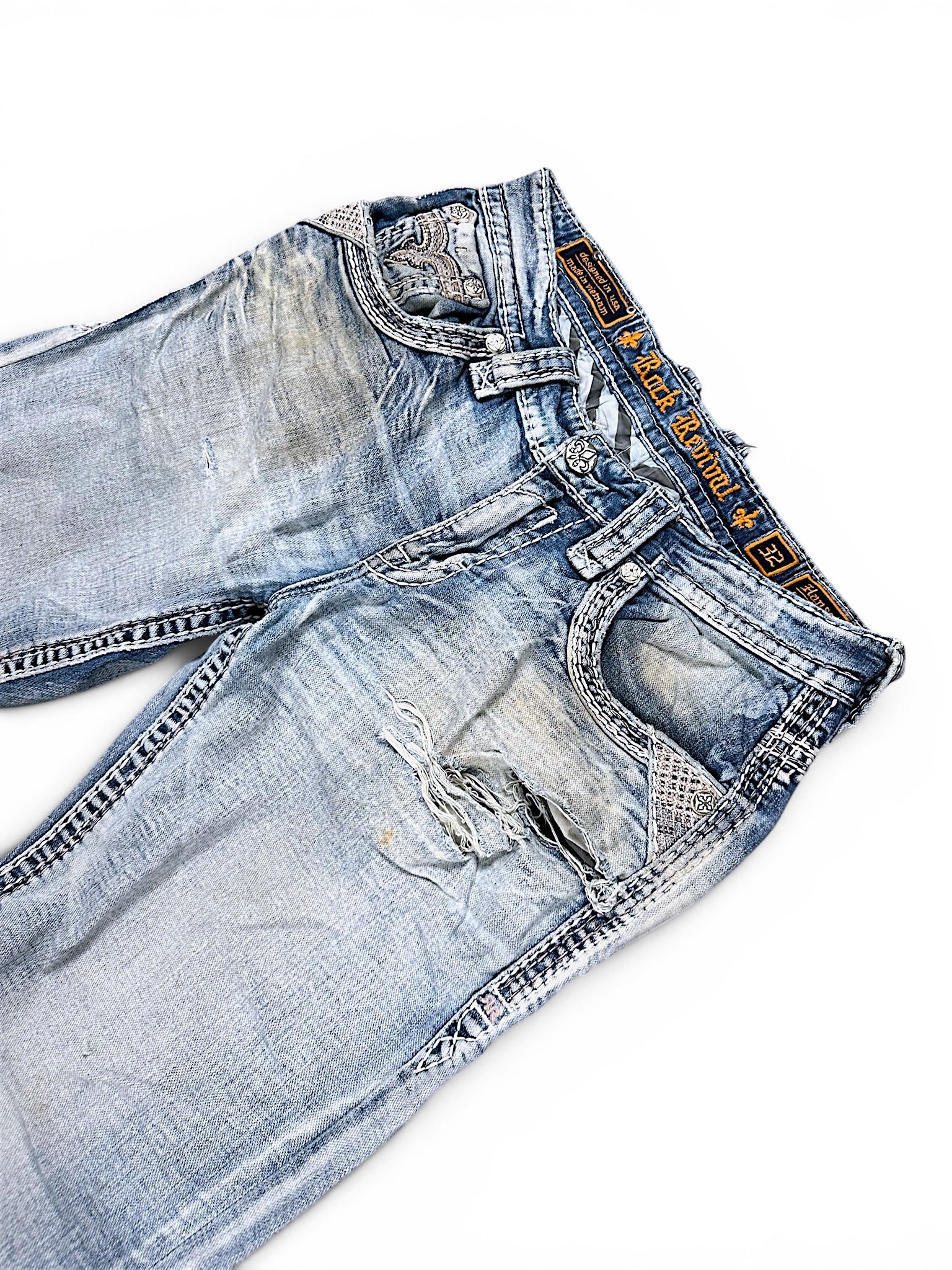 Vintage Rock Revival Y2K Baggy Jeans (S)