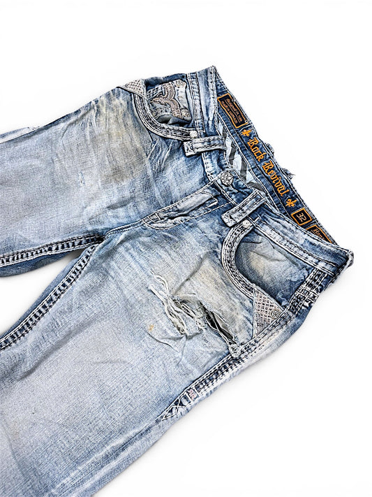 Vintage Rock Revival Y2K Baggy Jeans (S)
