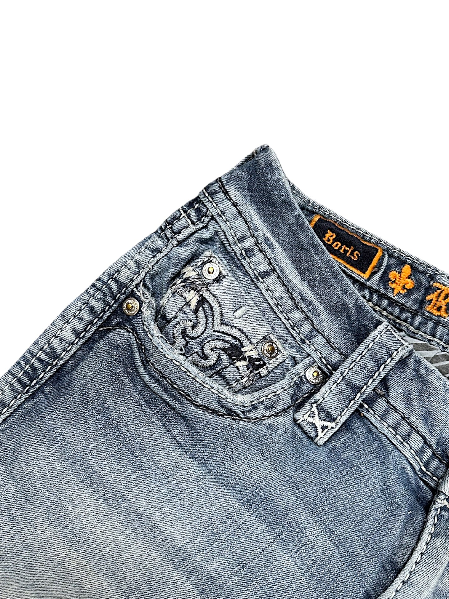 Vintage Rock Revival Y2K Low Waist Bootcut Damenjeans (S)