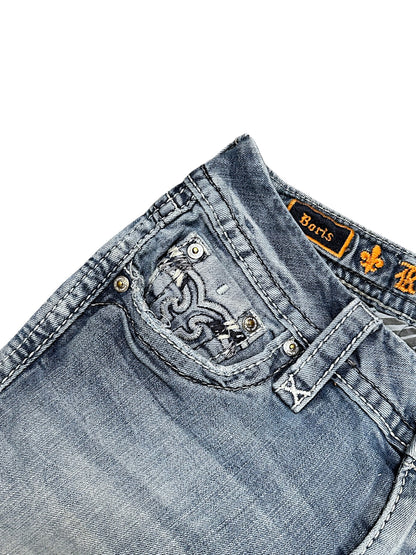 Vintage Rock Revival Y2K Low Waist Bootcut Damenjeans (S)