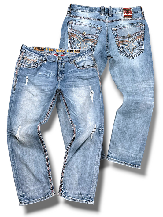 Vintage Rock Revival Y2K Straight Leg Jeans (M)