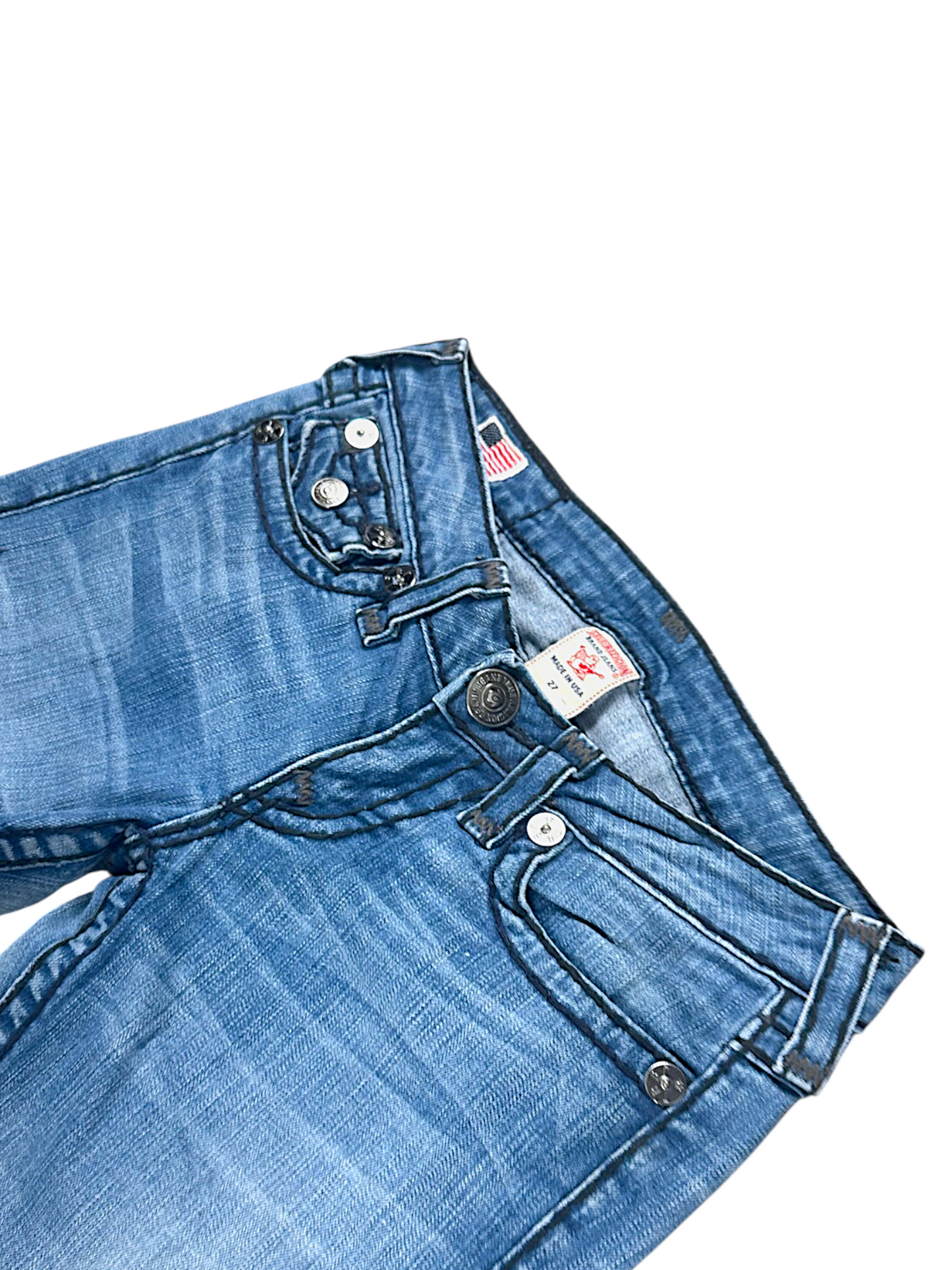 Vintage True Religion Y2K Low Waist Bootcut / Flared Damenjeans (S)