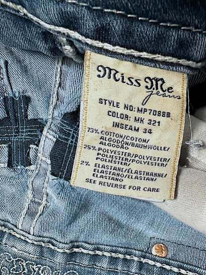 Vintage Miss Me Y2K Low Waist Bootcut / Flared Damenjeans (L)