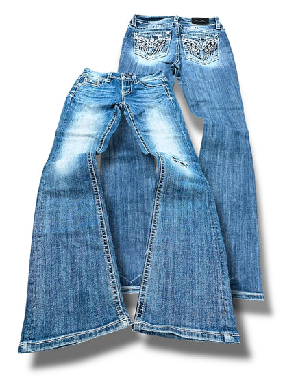 Vintage Miss Me Y2K Low Waist Bootcut / Flared Damenjeans (M)