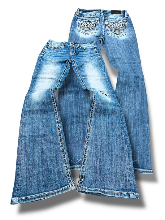Vintage Miss Me Y2K Low Waist Bootcut / Flared Damenjeans (M)