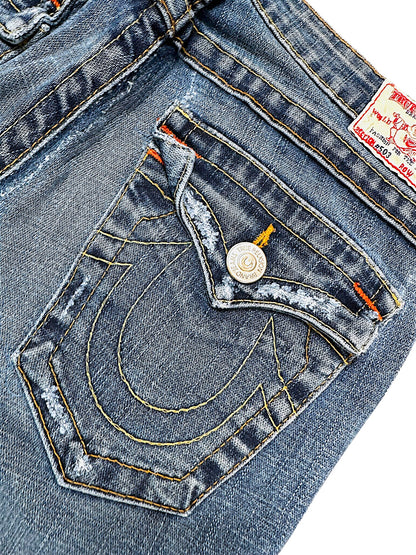 Vintage True Religion Y2K Low Waist Bootcut Damenjeans (M)
