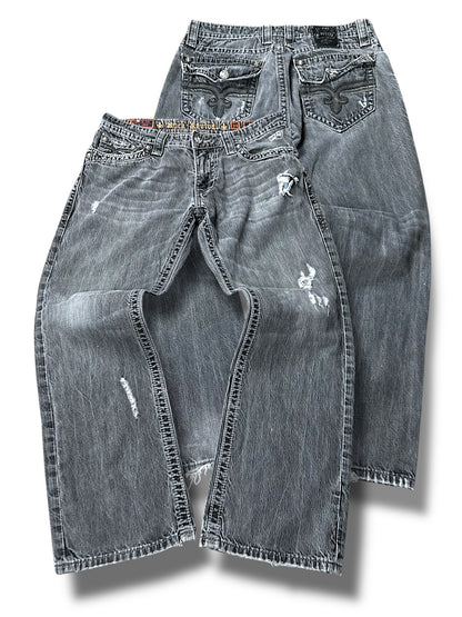 Vintage Rock Revival Y2K Baggy Jeans (M)