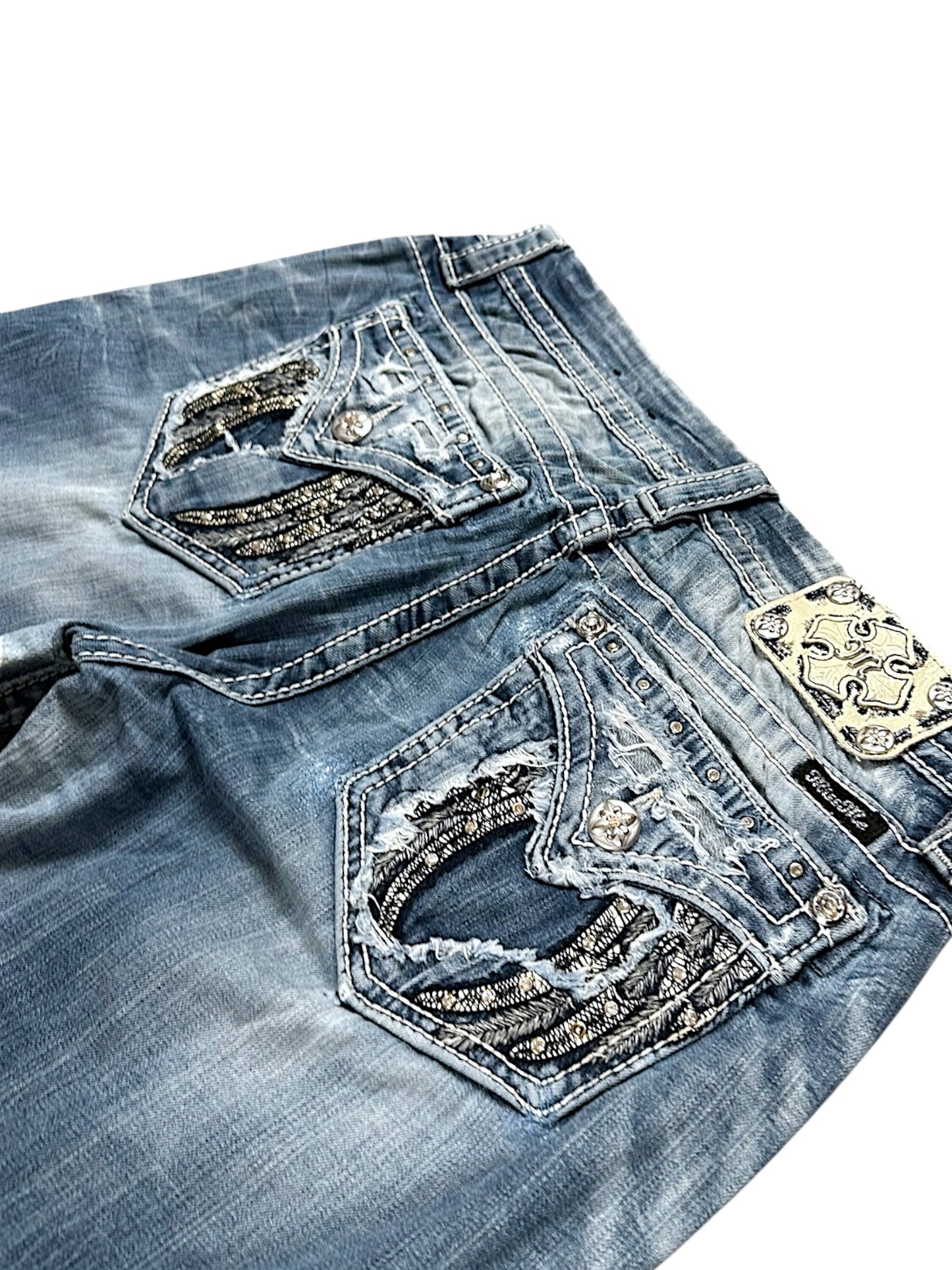 Vintage Miss Me Y2K Low Waist Bootcut / Flared Damenjeans (M)