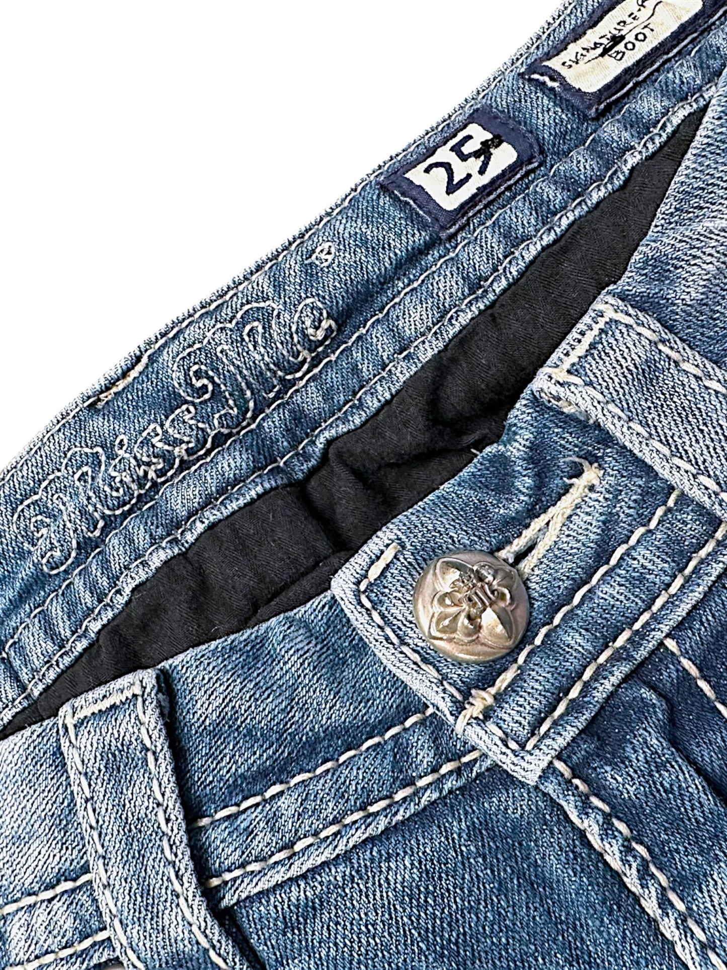 Vintage Miss Me Y2K Low Waist Bootcut Damenjeans (XS)