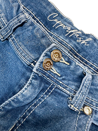 Vintage Embroidery Y2K Flared Damenjeans (L)