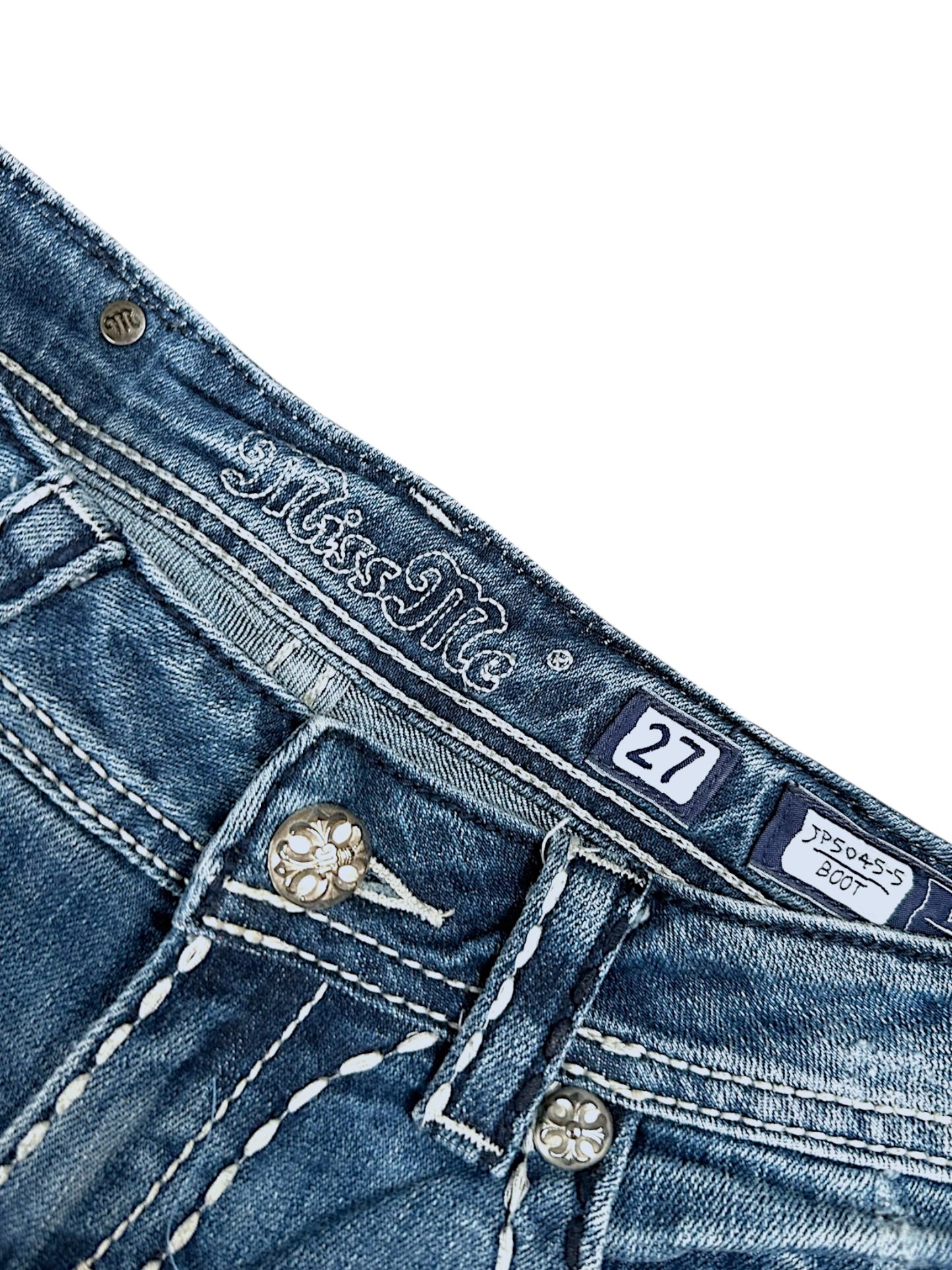 Vintage Miss Me Y2K Low Waist Bootcut Damenjeans (M)