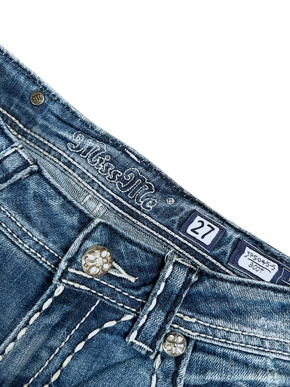 Vintage Miss Me Y2K Low Waist Bootcut Damenjeans (M)