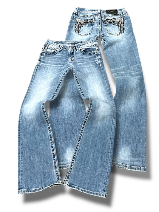 Vintage Miss Me Y2K Low Waist Bootcut / Flared Damenjeans (S)