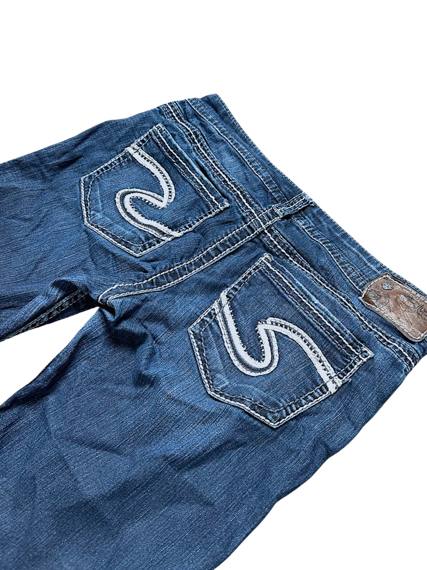 Vintage Embroidery Y2K Low Waist Bootcut / Flared Damenjeans (S)